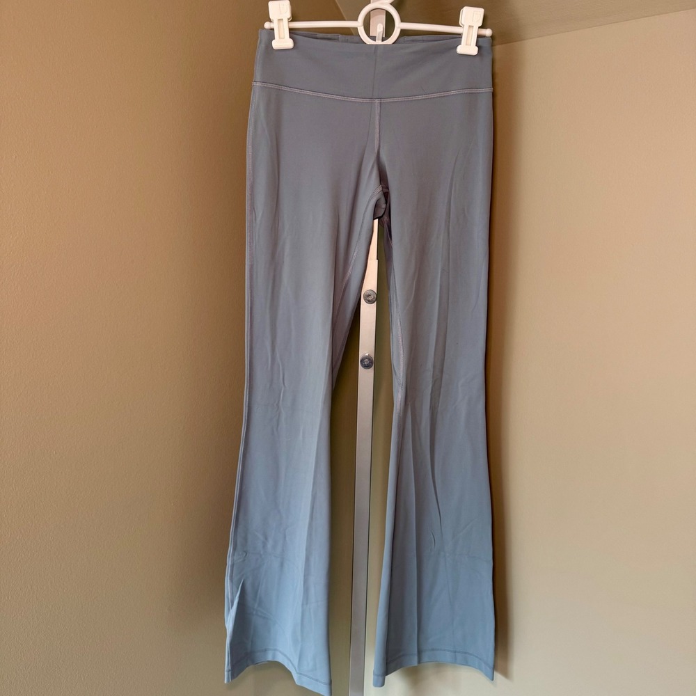 Lululemon Groove Pant Flare High Rise Blue Grey Yoga Leggings Size 4